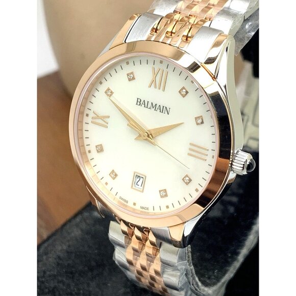 Balmain Women's Watch B43183182 Swiss Quartz Diamond Mother of Pearl Dial 34mm - Picture 12 of 13